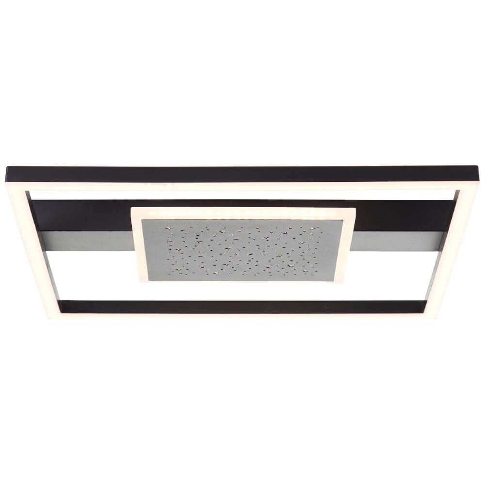 Plafonnier carré Reno dessin 37x37cm Brilliant 4004353428371