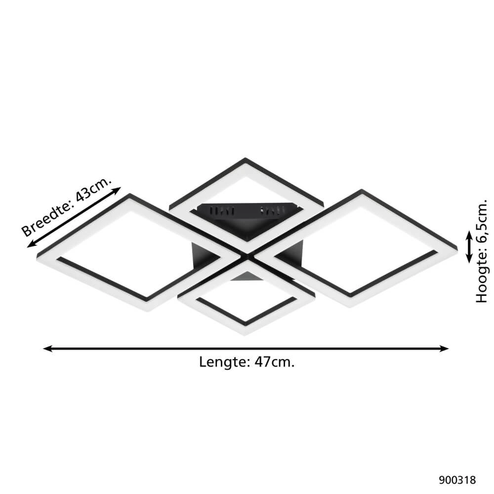 Plafonnier Zigbee Paranday-Z 47x43cm noir Eglo 9008606231225