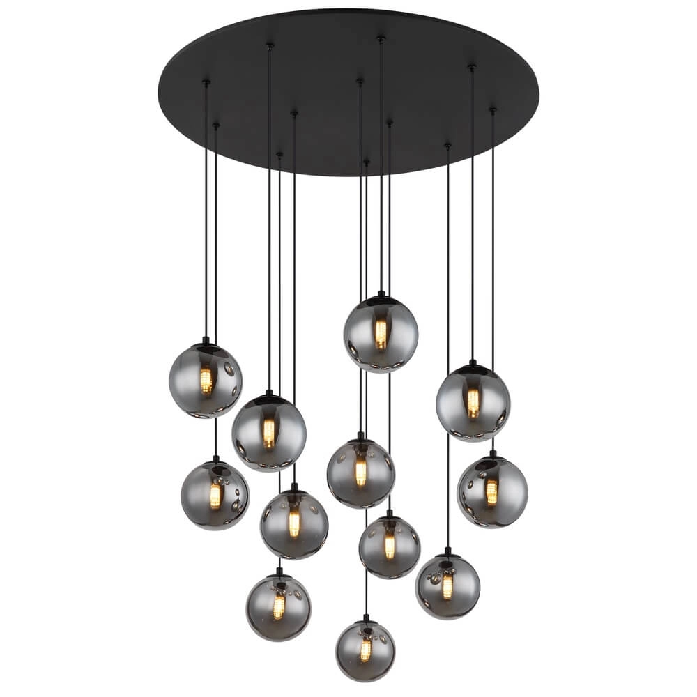 Suspension noire Riha 12 lumières Suspension noire Riha 12 lumières