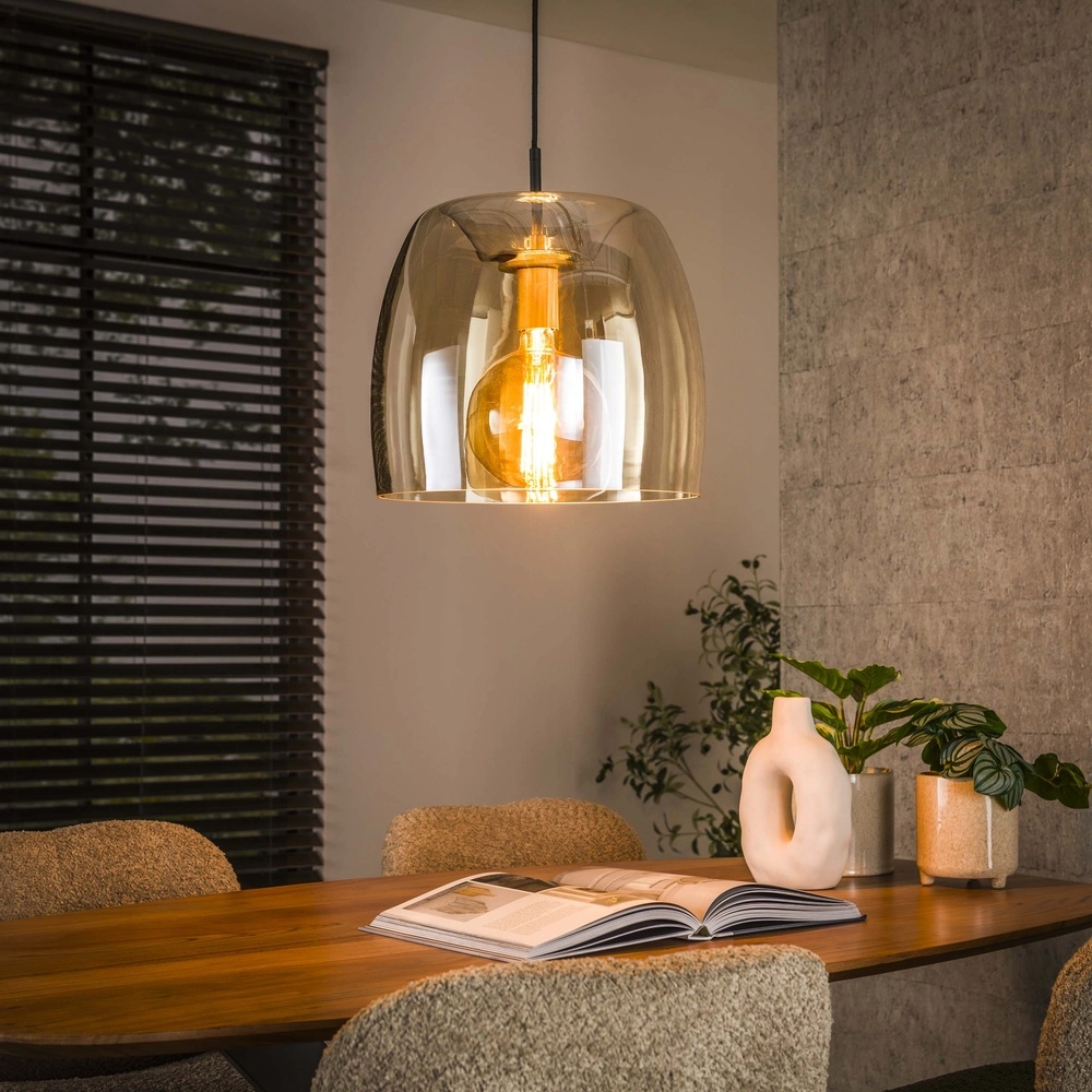 Lampe suspendue en verre Drift Ø 35cm - verre ambré