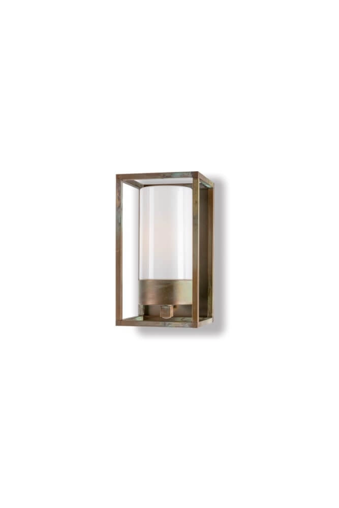 Lampe d’extérieur rurale Cubic3 verre blanc