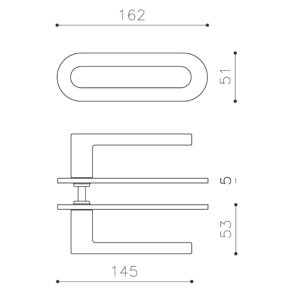 Poignée Link Bouclier horizontal en acier inoxydable Olivari 8714186545867