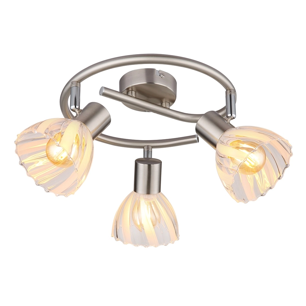 Lampe de plafond à 3 lampes Zachery nickel