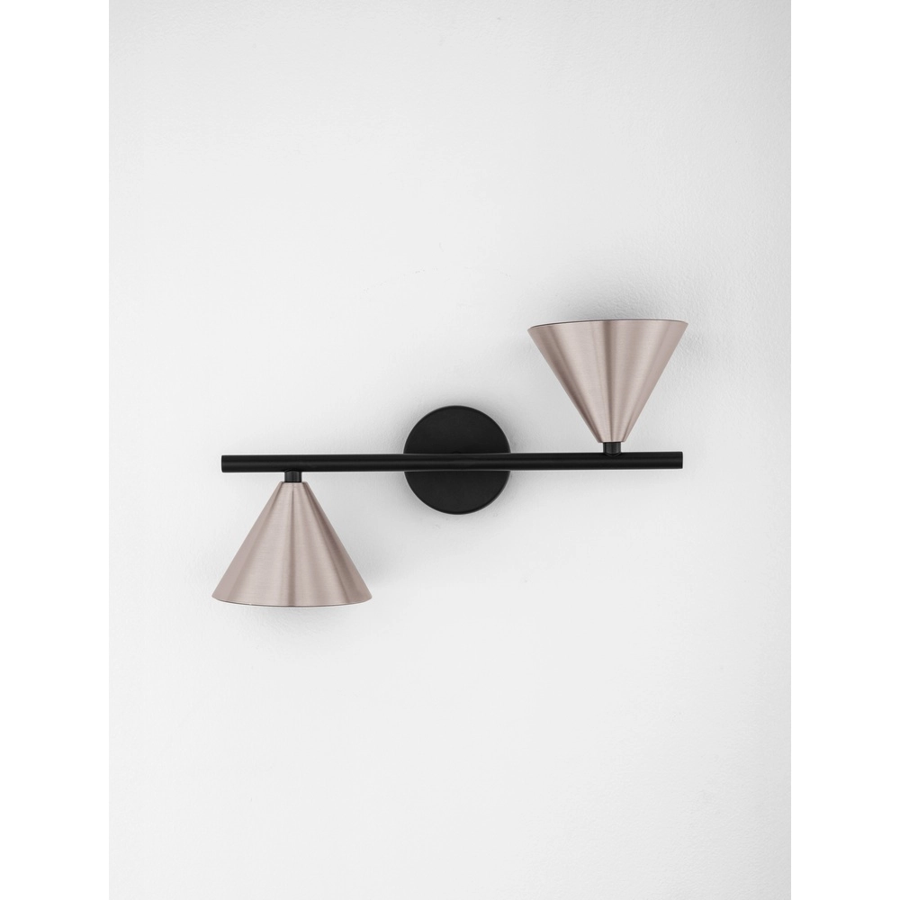 Applique murale Conico Double noir avec marron café Lyora 5212017475404