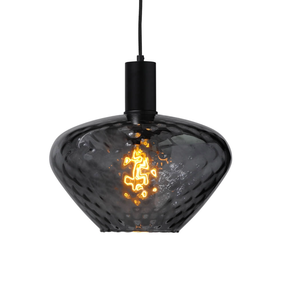 Lampe suspendue 3 lumières - noire - Porto avec verres transparents Blossom Masterlight 8718121269528