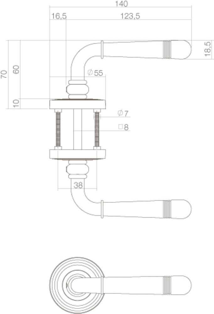 Poignée Helena sur rosace en laiton Intersteel 8714186392683