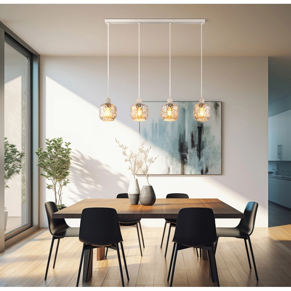 Lampe suspendue à 4 lumières Antonio brun sable Globo 9007371578726