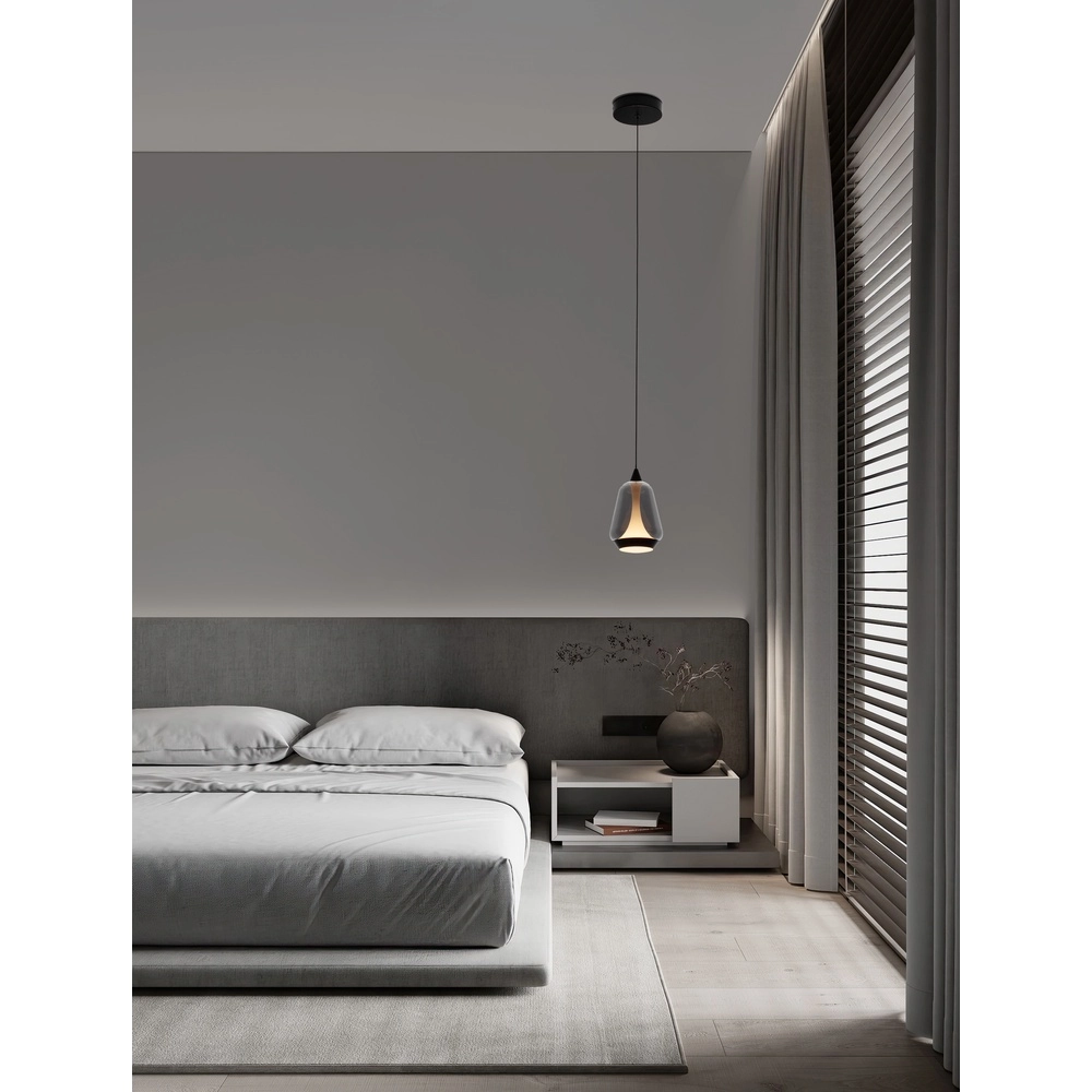 Suspension design Alish Verre fumé à 1 lumière Lyora 5212017477682