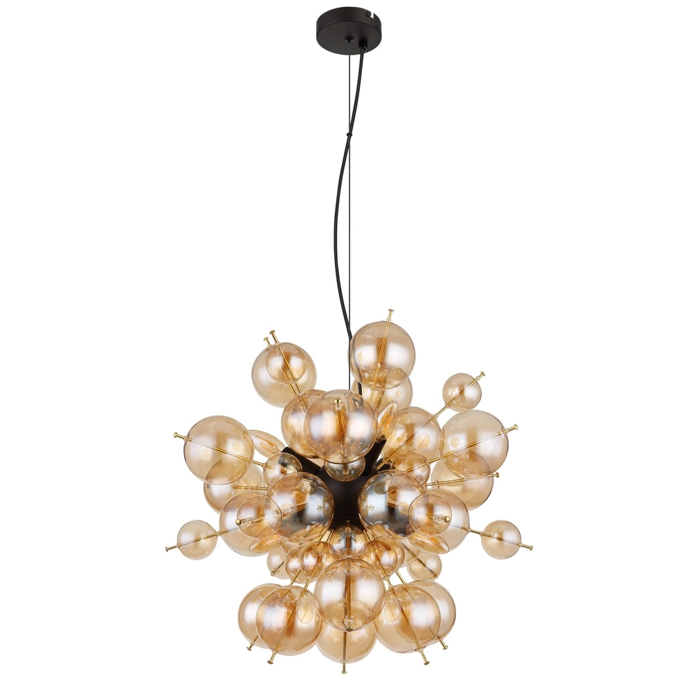 Lampe pendante unique Udo Verre ambré Ø 55cm Globo 9007371446643