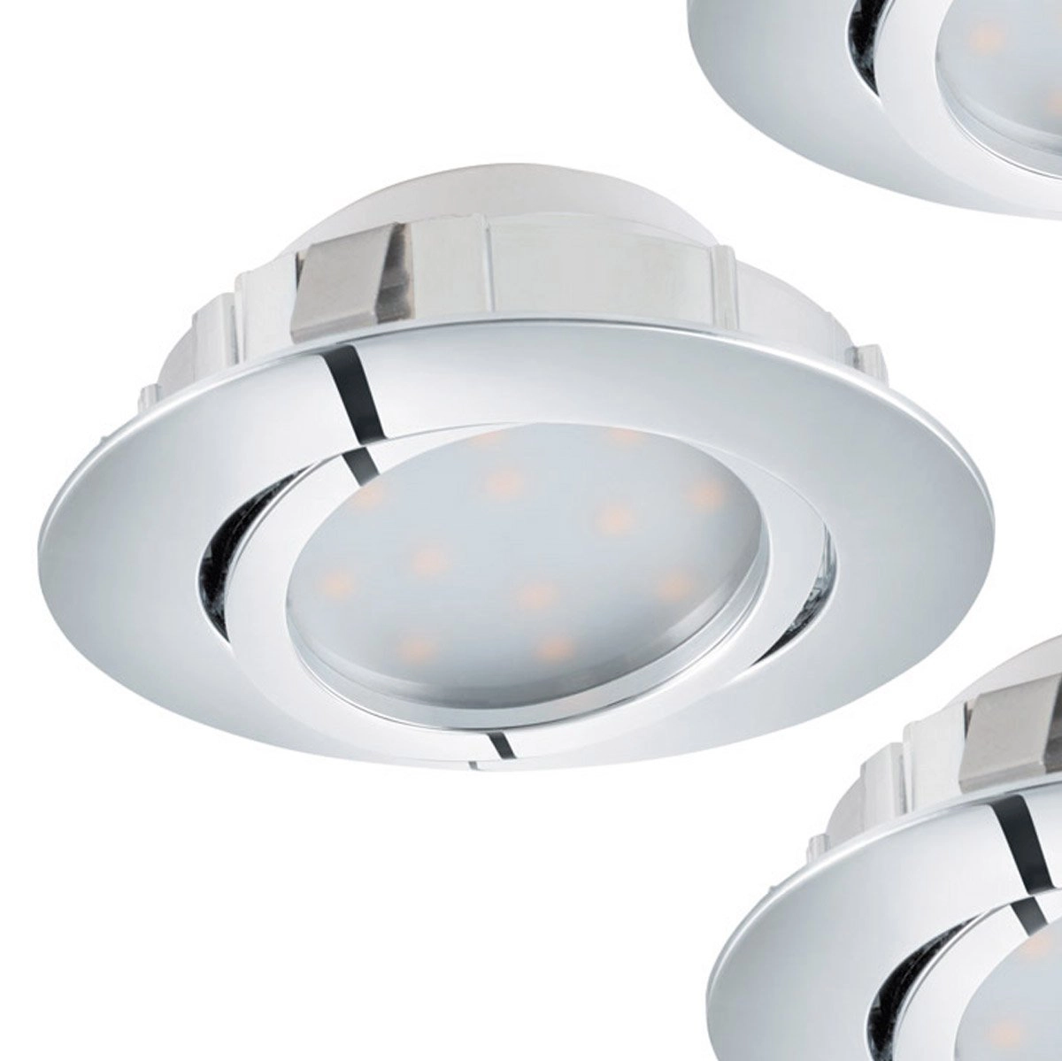 Spot de plafond LED Pineda Round (3x) 3x6w - 3000K - 8,4cm chromé Eglo 9002759958527