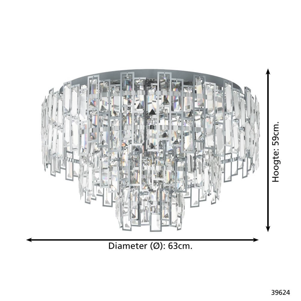 Lustre de plafond Ø 63cm Calmeilles 1 chrome Stars of Light 9002759396244