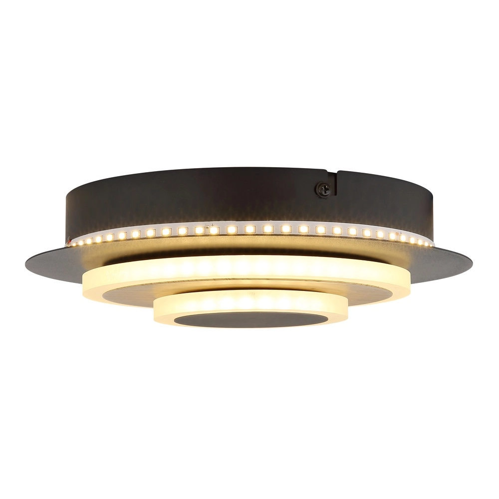 Lampe murale noire Odonell avec du bois Globo 9007371566419