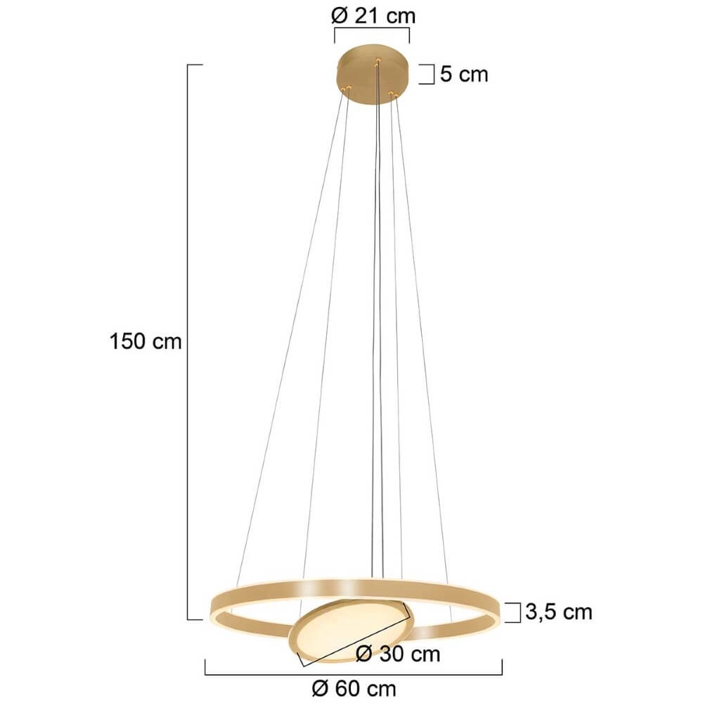Lampe suspendue LED Ringlux 2x LED dorées Steinhauer 8712746167283