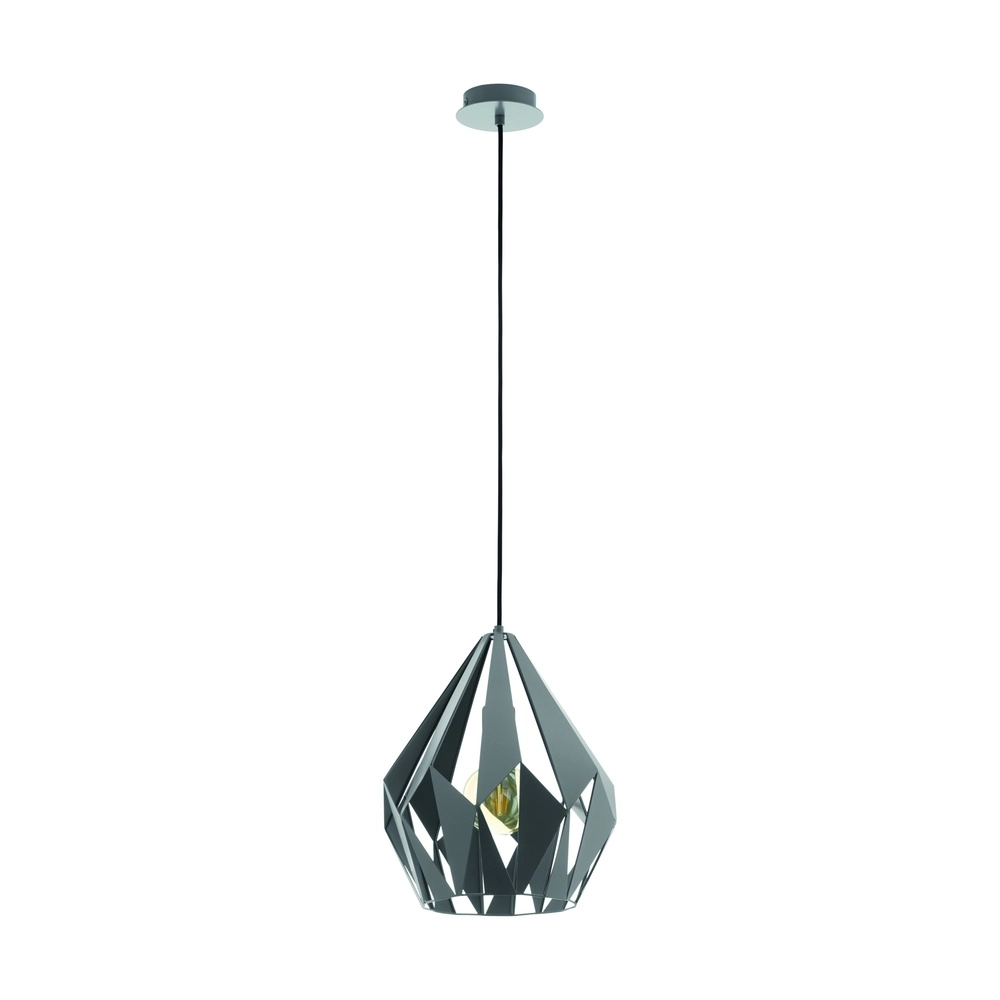 Lampe suspendue grise Carlton 1 Ø 31cm