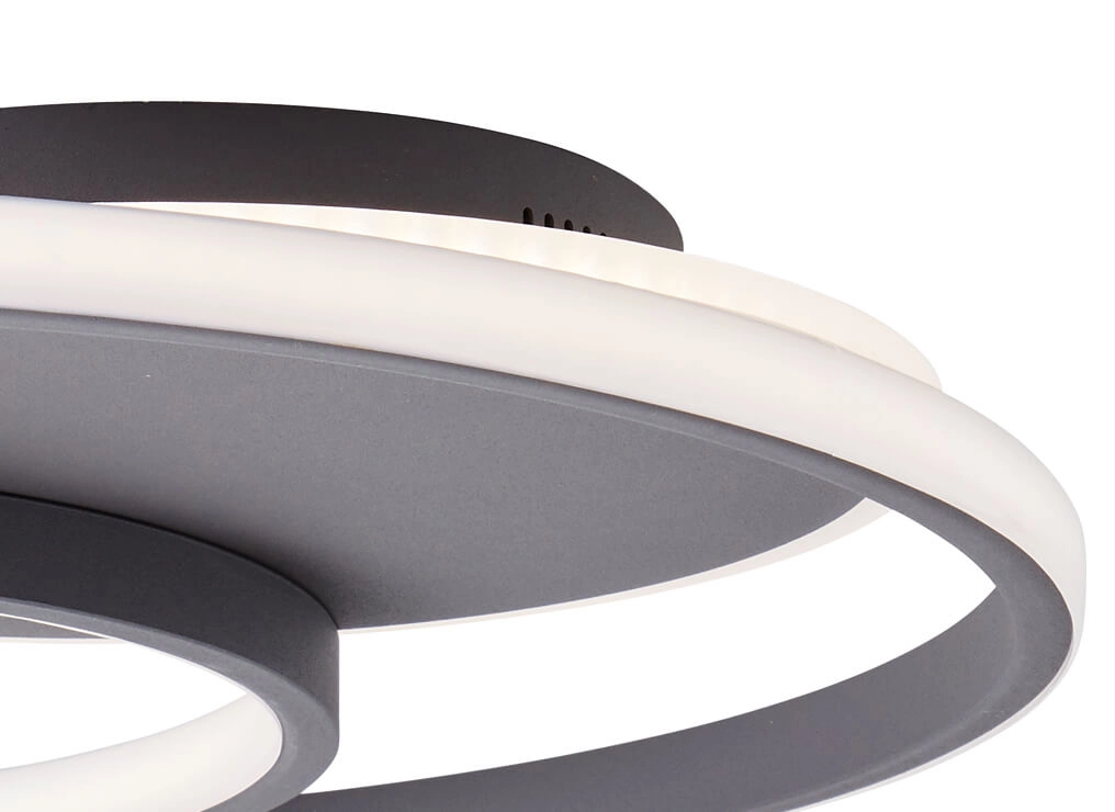 Plafonnier Runda 50cm 3 anneaux Anthracite Brilliant 4004353390487