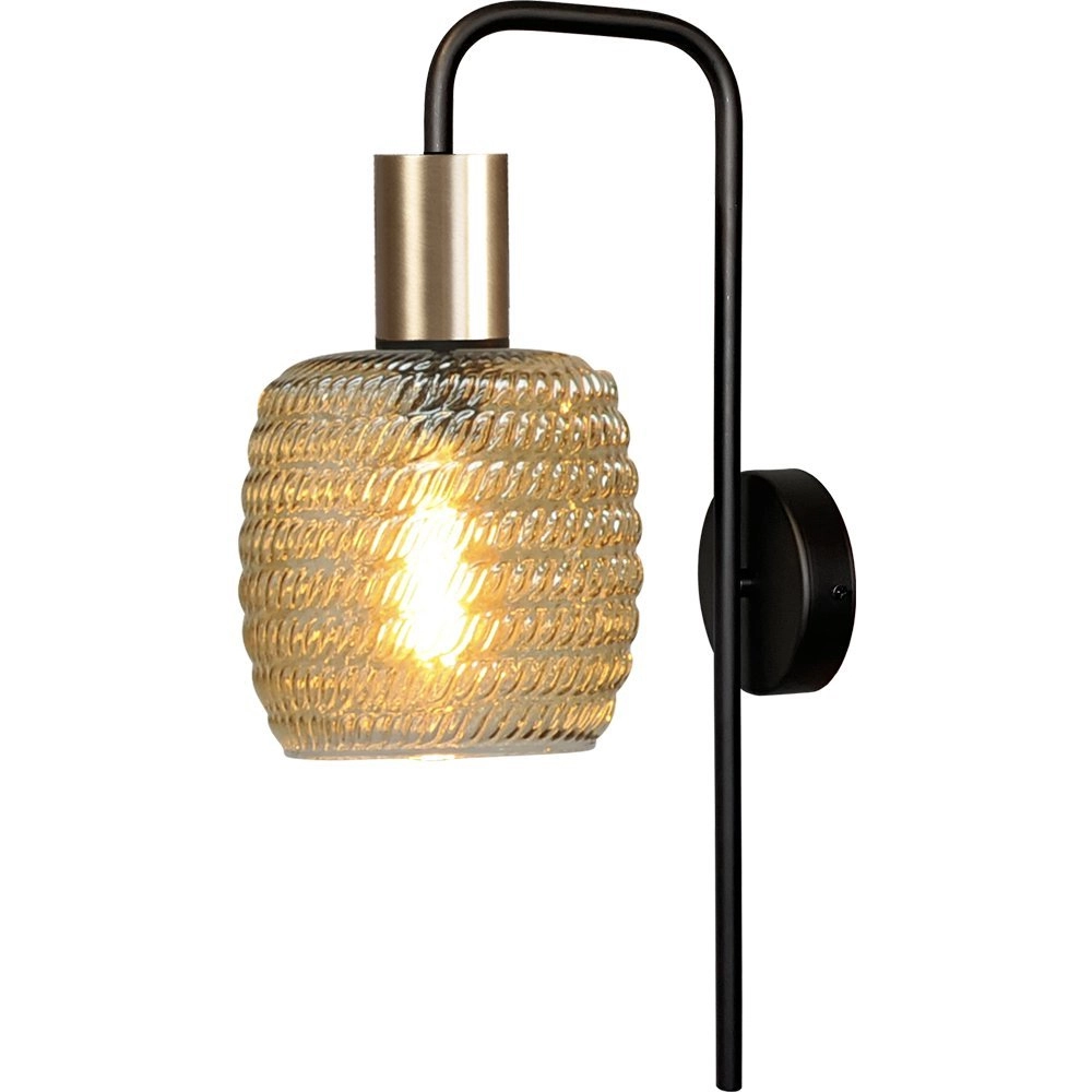 Applique noire Bounty avec de l'or et du verre strié