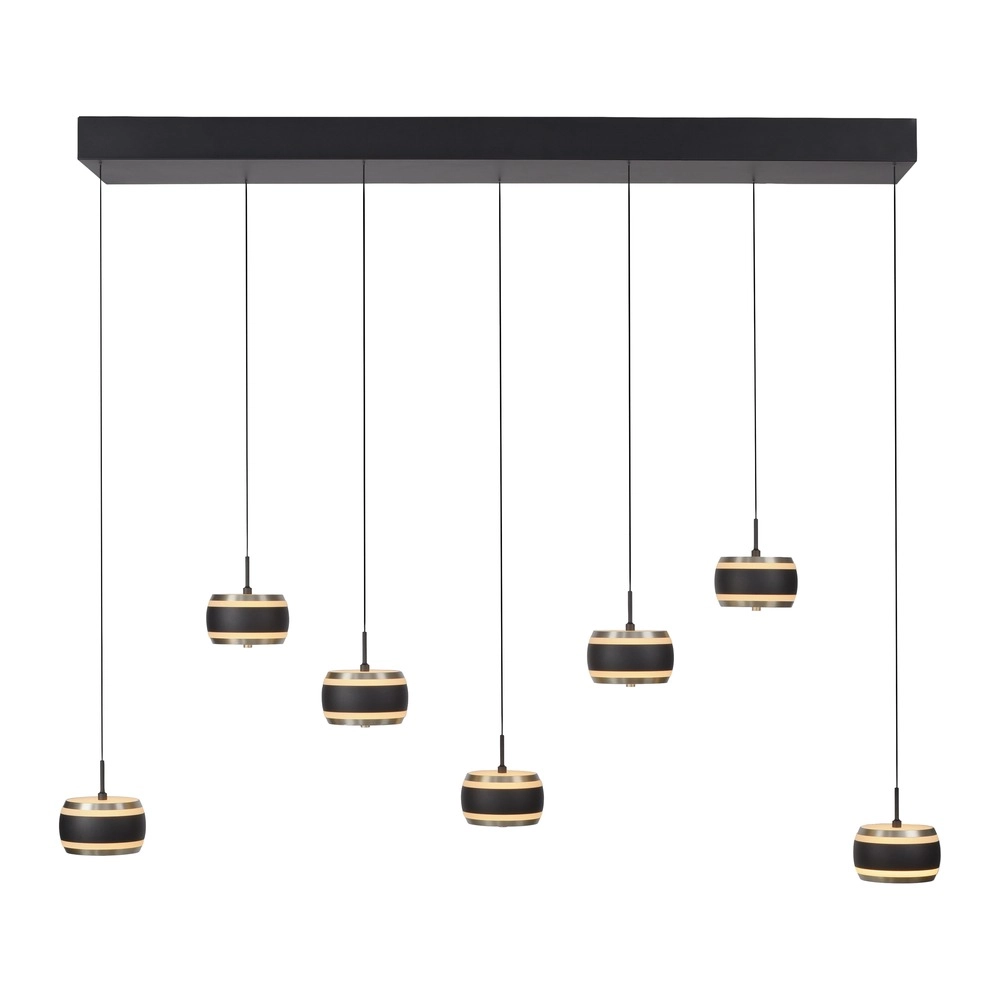 Lampe pendante de table de salle à manger de 7L Pure Falling Rings Black Pearl Paul Neuhaus 4012248396599