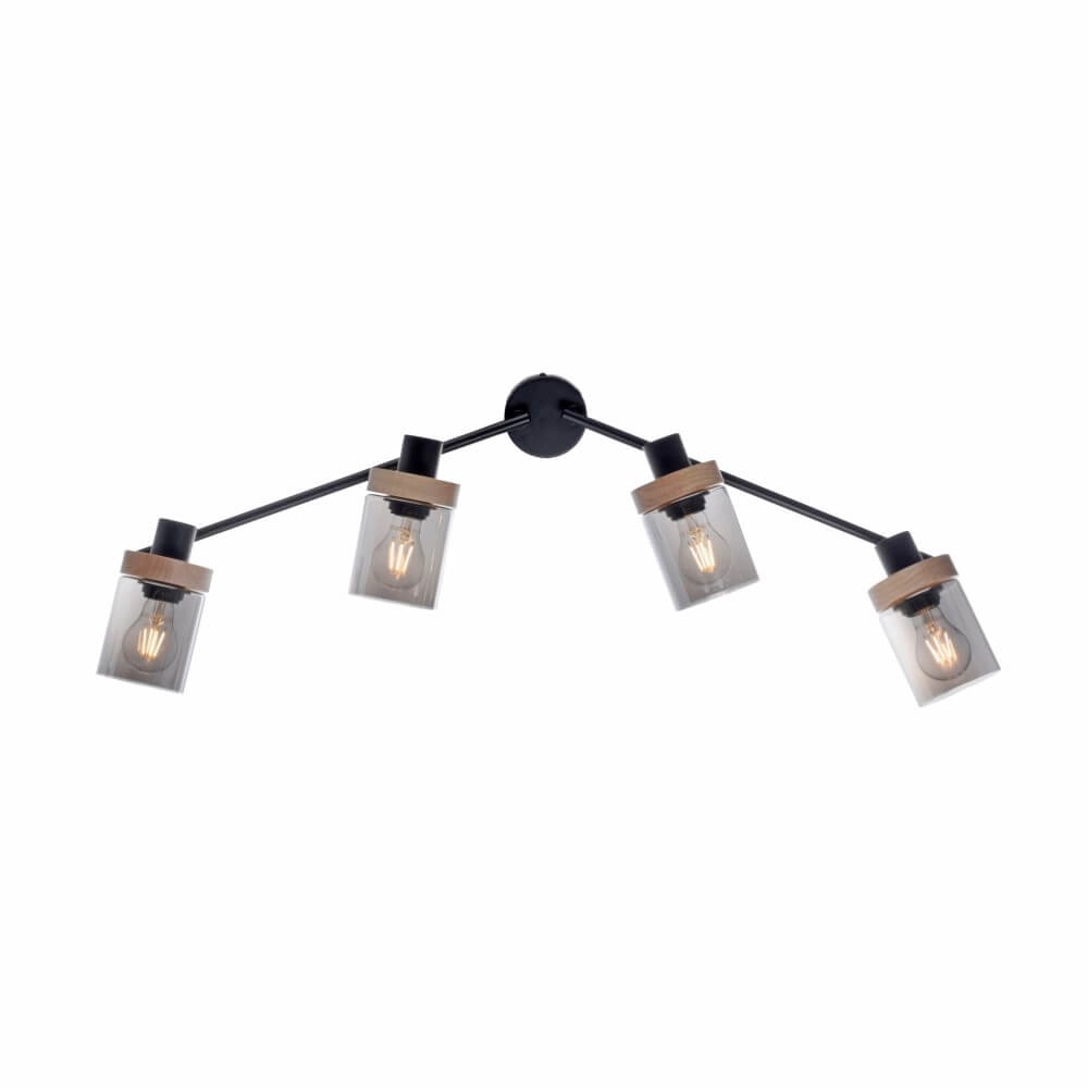 Plafonnier Pasqual 4 lumières noir Just Light 4043689986124