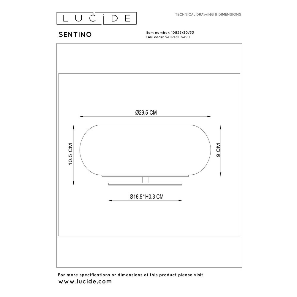 Lampe de table Sentino Ø 29,5 cm orange Lucide 5411212106490