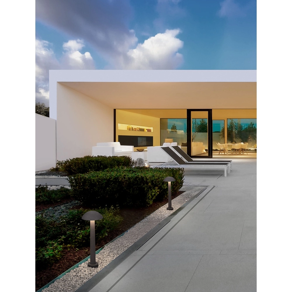 Lampe de jardin ronde Tura gris béton 55cm Lyora 5212017454645