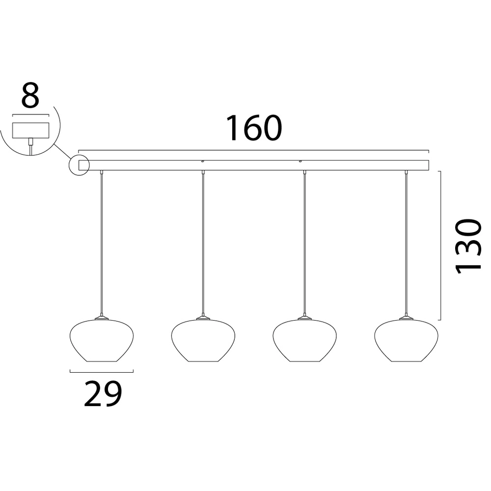 Lampe suspendue à 4 lumières Cartone avec des cagoules Think Paper Masterlight 8718121396729