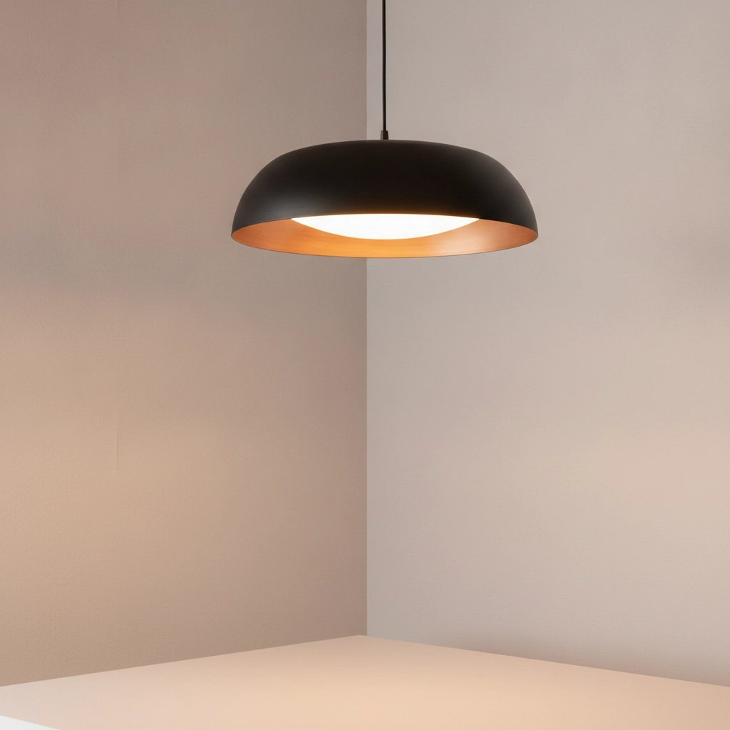 Suspension design Landon noir avec cuivre