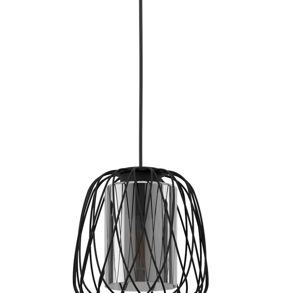 Lampe suspendue filaire Floresta 3L - avec verre fumé Eglo 9002759997069