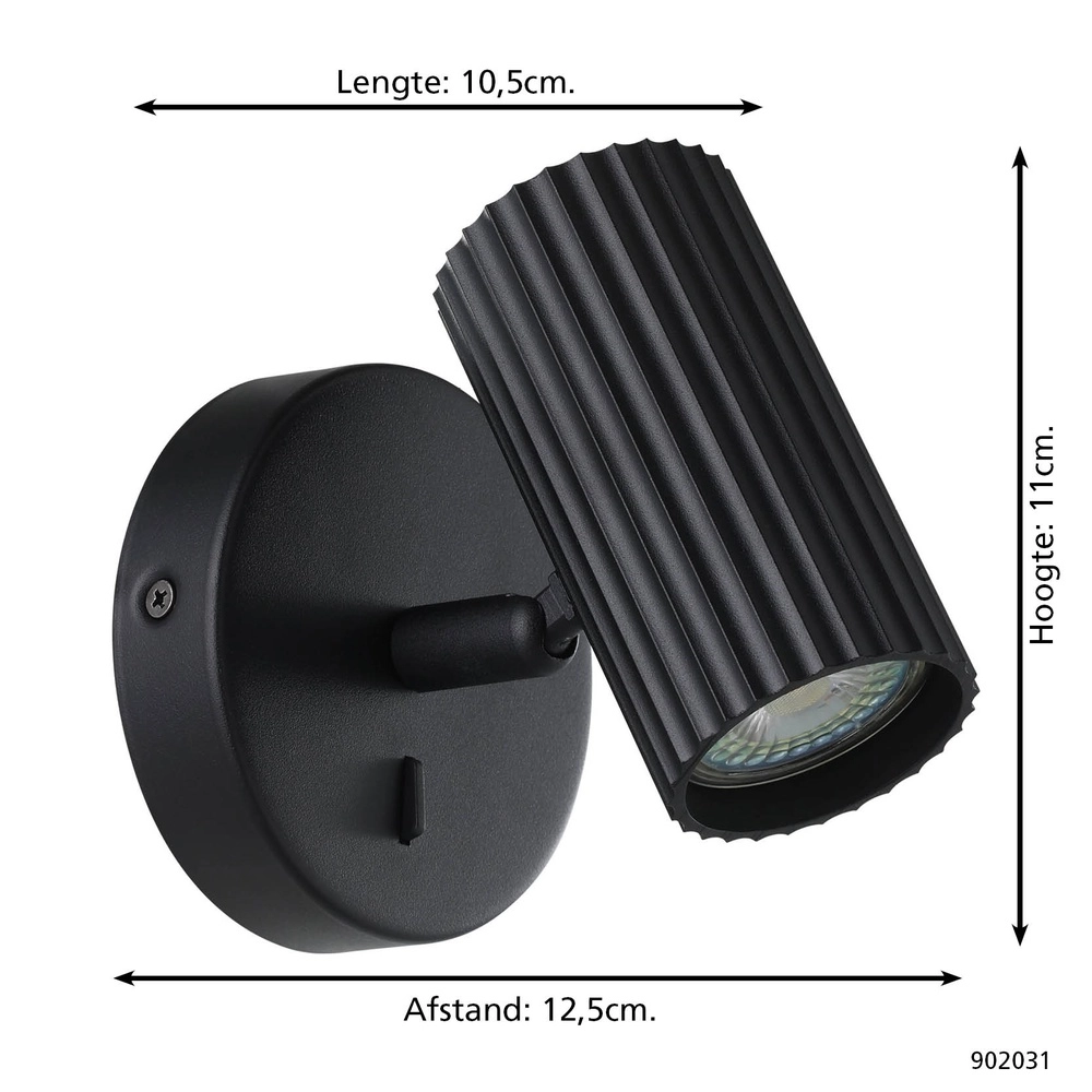 Spot monté en surface Portillo Simple, Noir Eglo 9008606360529