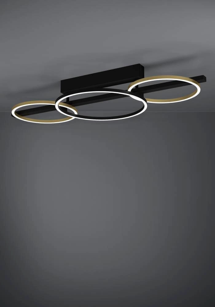 Plafonnier avec anneaux Lanacera noir avec de l'or Stars of Light 9008606221400