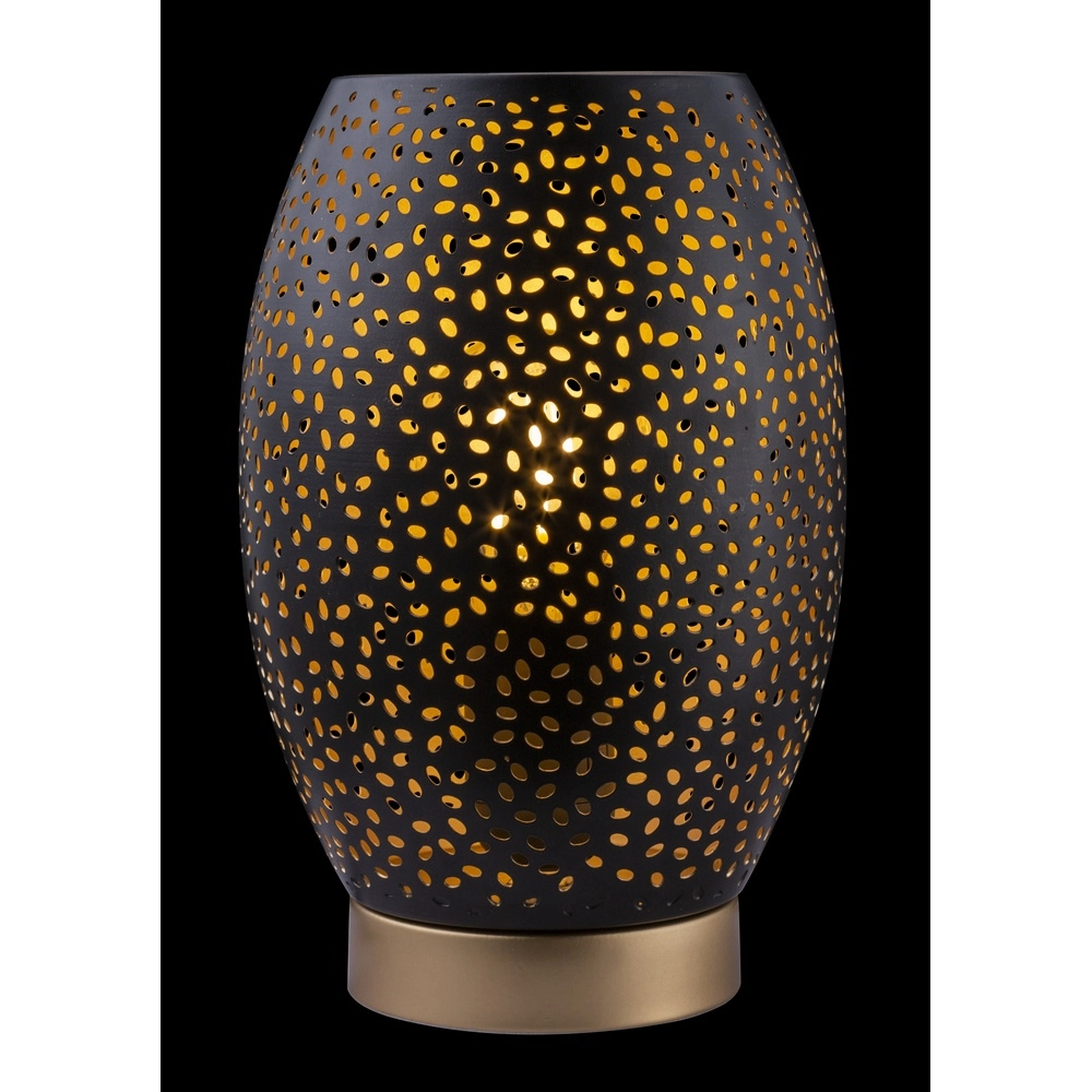 Lampe de table Narri Noir avec or - petits trous Globo 9007371372553