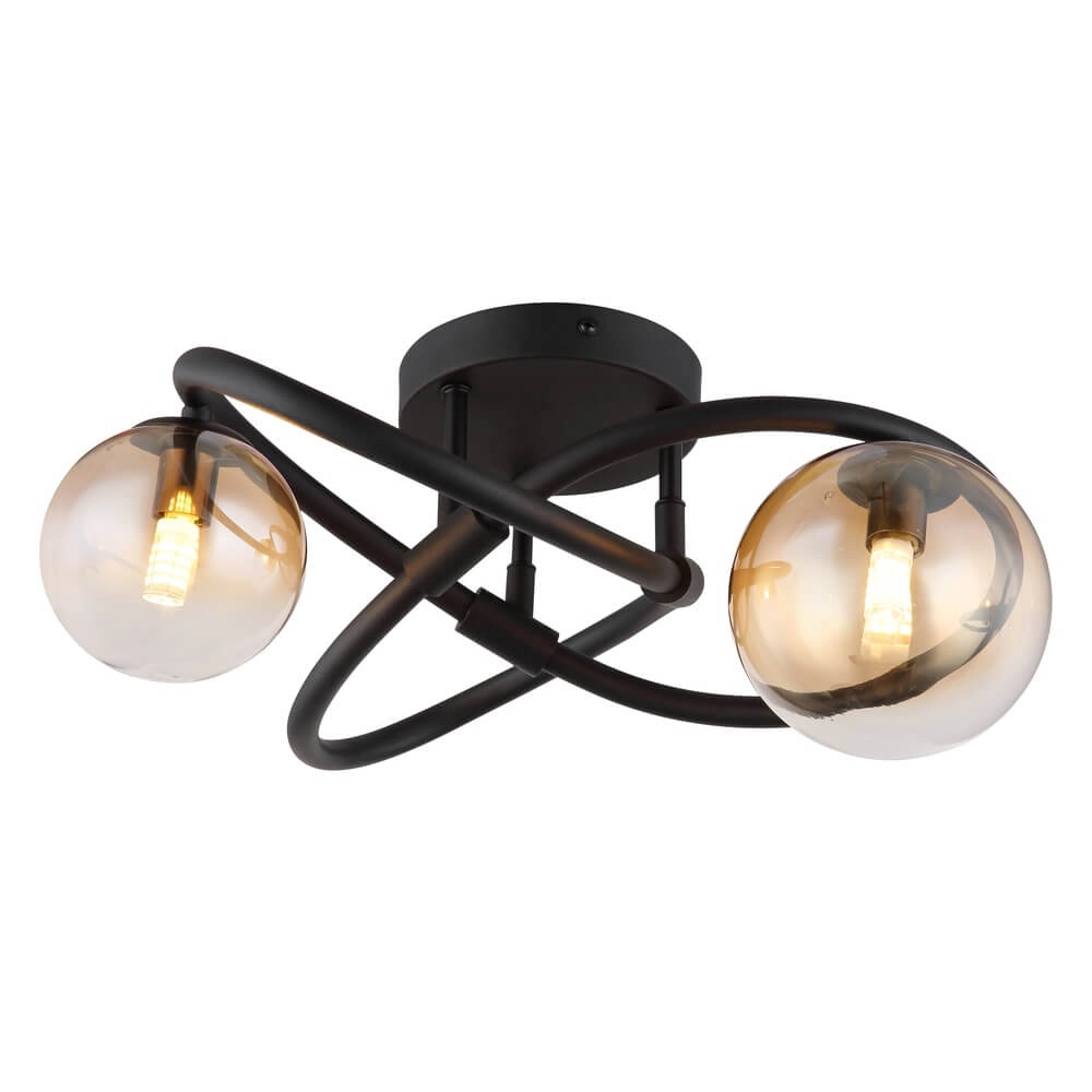 Plafonnier noir Tuberius Design 2-lumière Plafonnier noir Tuberius Design 2-lumière