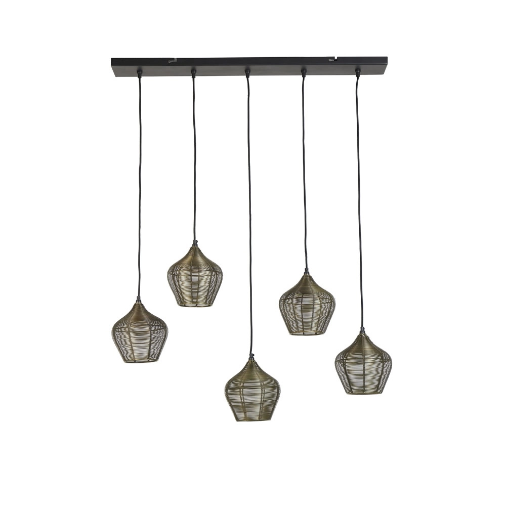 Lampe suspendue Alvaro Bronze 5 légers Light & Living 8717807635626