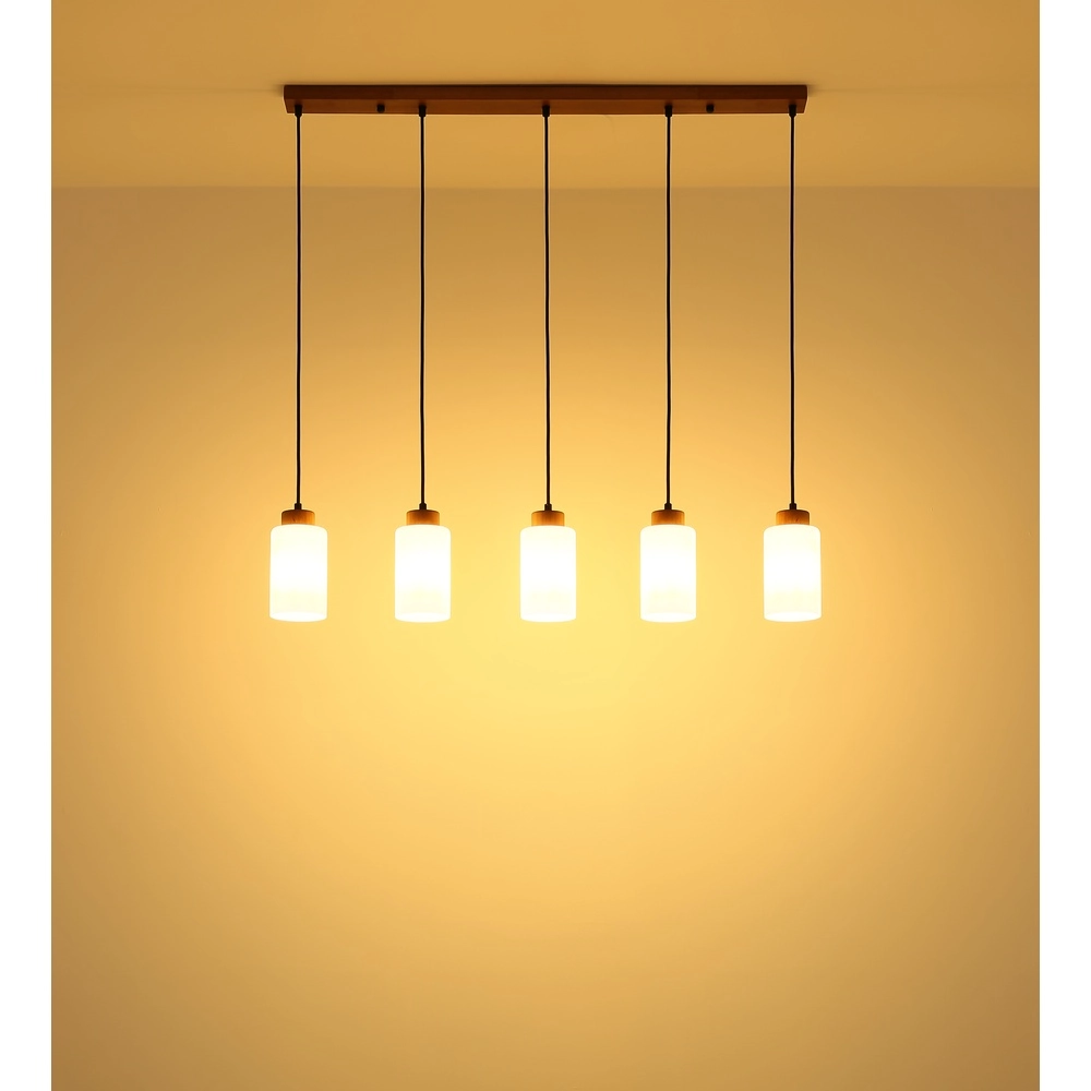 Lampe suspendue Rowena Bois à 5 lumières Globo 9007371583249