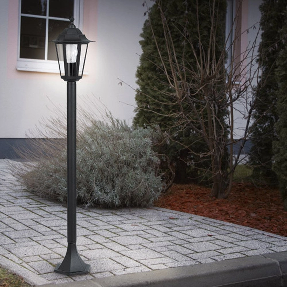 Lampadaire Jardin Laterna 4 100 cm noir Eglo 9002759221447