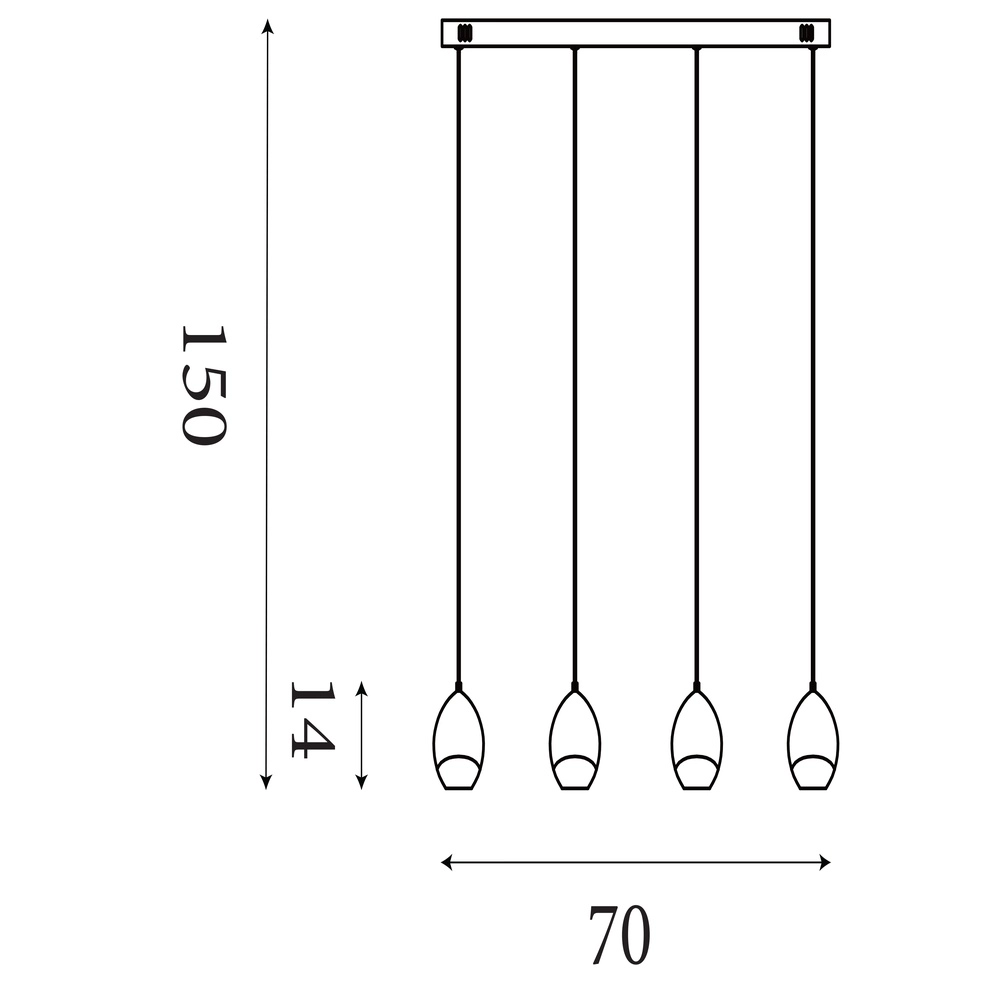 Suspension design Seeds 4 lumières Searchlight 5053423300535