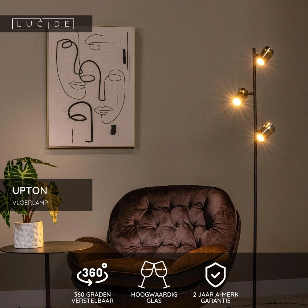 Lampe de pied Upton 3-lumière Lucide 5411212570055