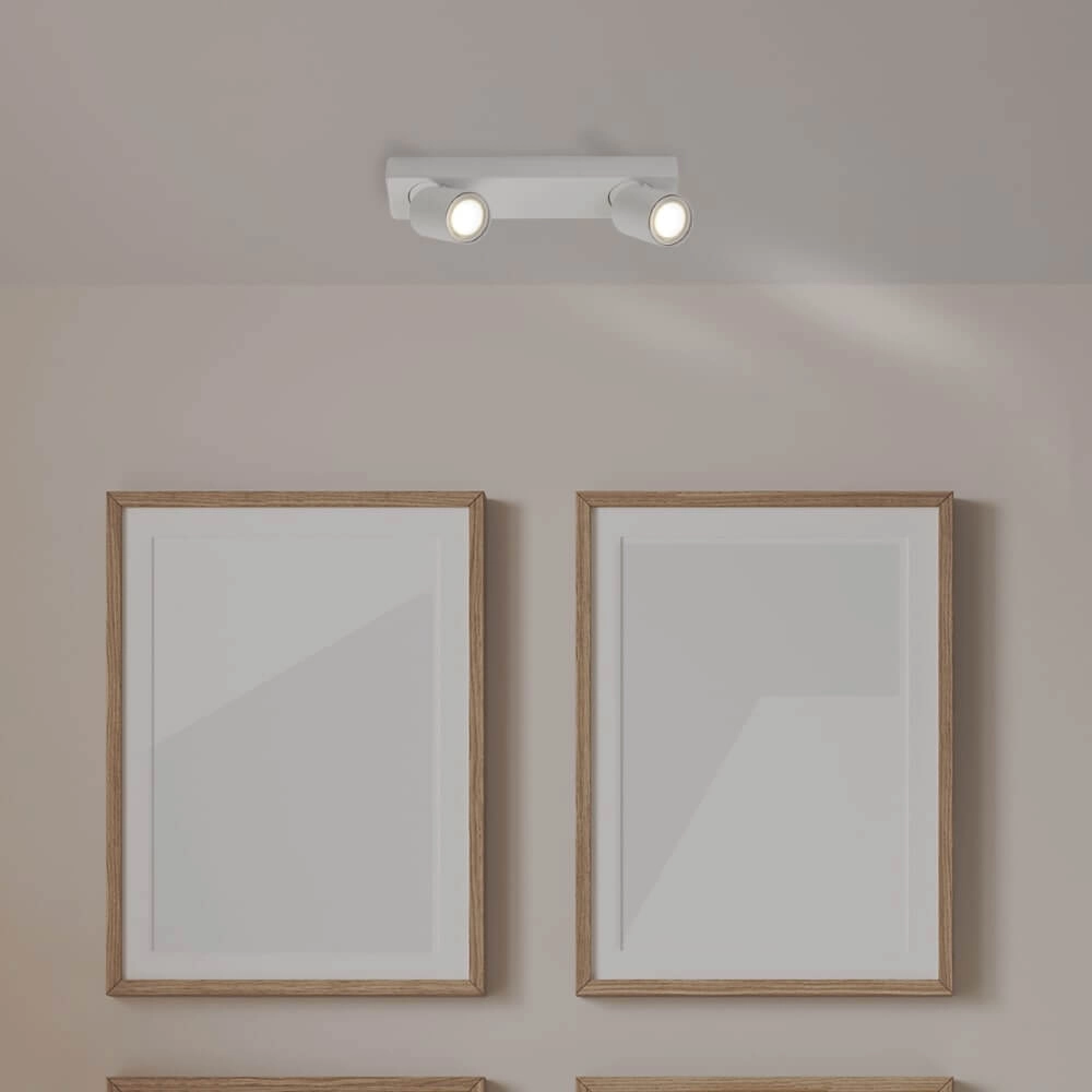 Plafonnier Moon 2 rectangulaire blanc Lyora