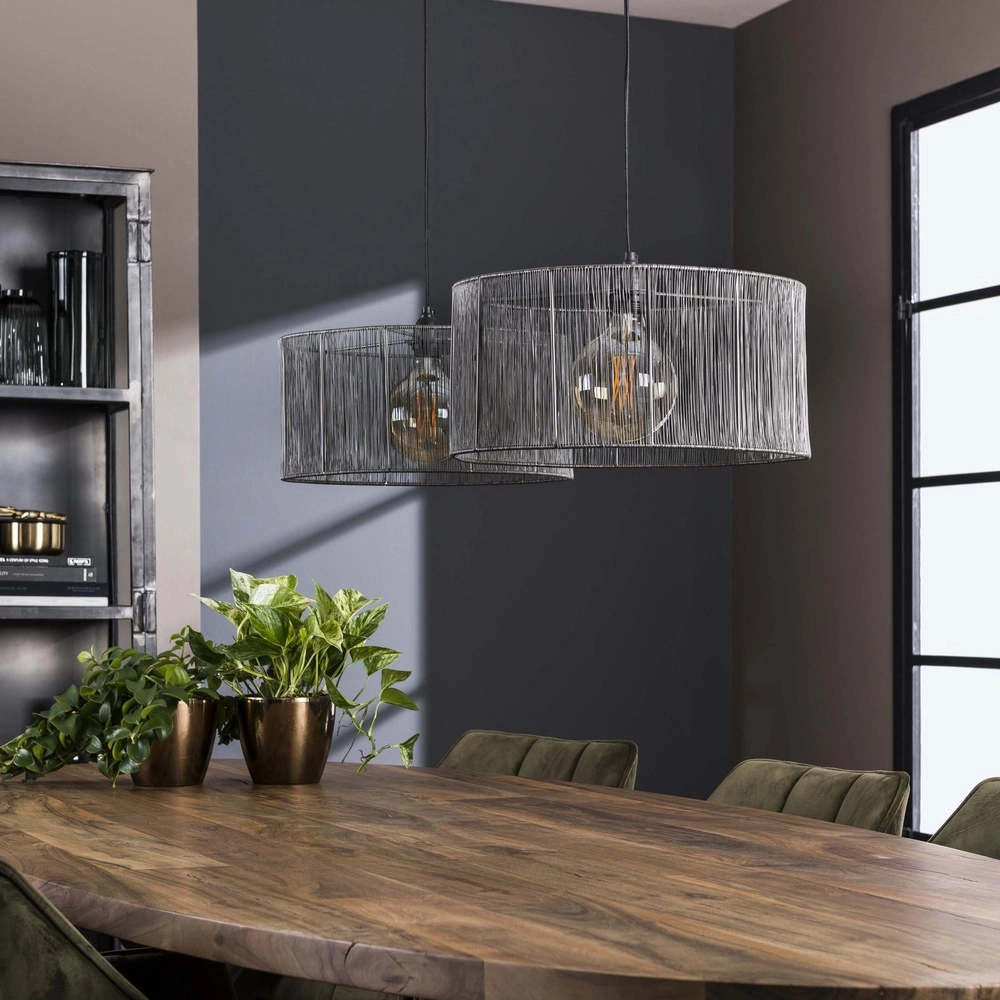 Lampe suspendue en fil métallique Stringshade Ø 41cm - 2 feux Lyora 8716803511477