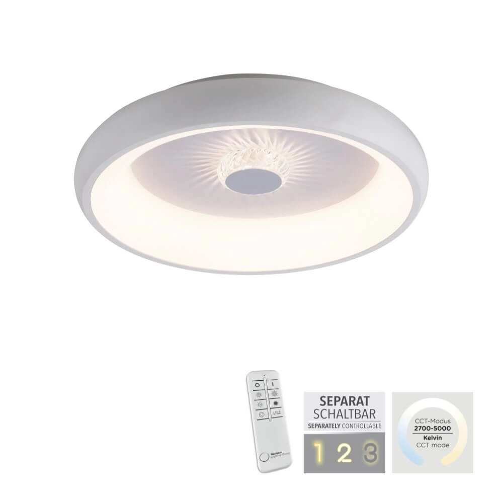 Plafonnier rond Vertigo blanc Ø 46,5cm Just Light 4043689994709