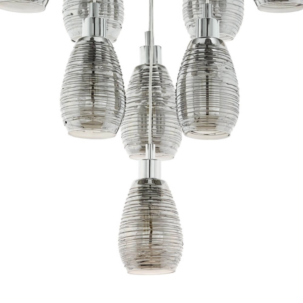 10-light hanging lamp Siracusa chrome Stars of Light 9002759395063