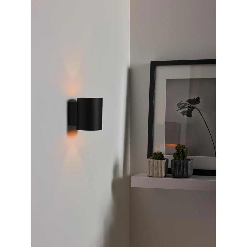 Lampe murale Xera Ø 8 cm de noir Lucide 5411212233646