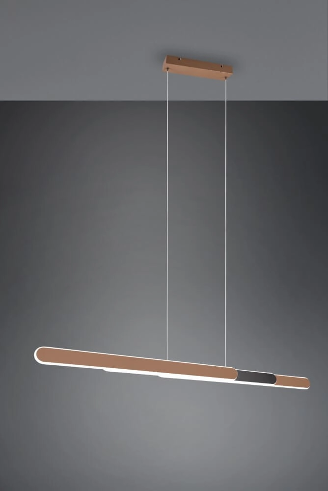 Lampe suspendue Helios 130cm marron Trio 4017807577815