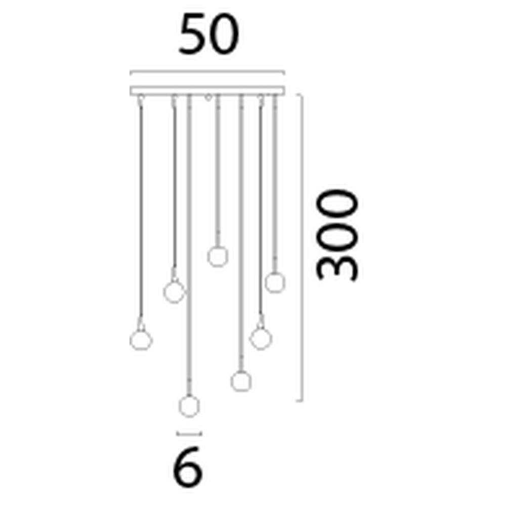 Lampe suspendue à 7 lampes Talana nickel Ø 50cm DTW Masterlight 8718121354002