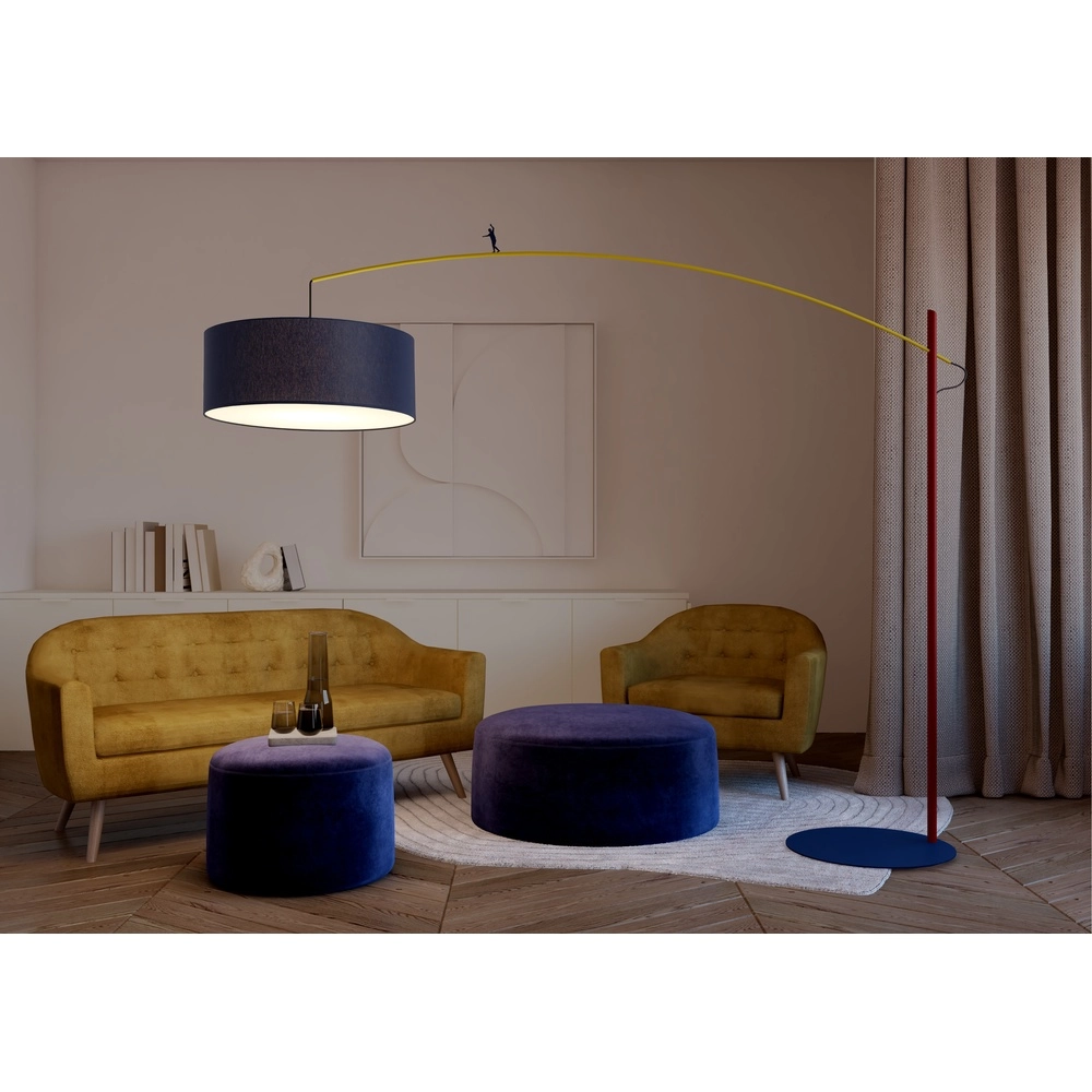 Lampe de pied Poise bleu avec rouge et jaune Ø 65 cm Lyora 5903139114301