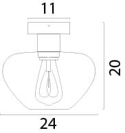 Plafonnier Genua noir avec verre doré Ø 24cm Masterlight 8718121357201