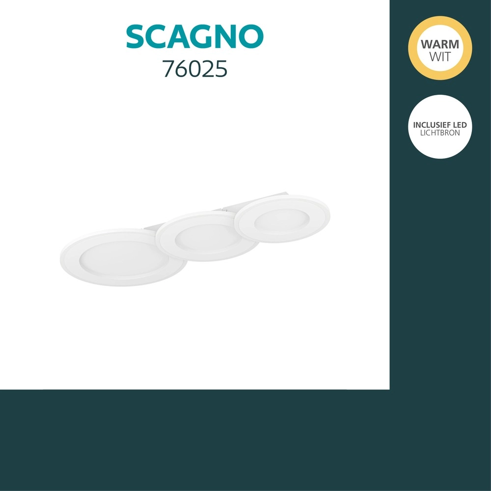 Lampe de plafond Scagno 64 cm de blanc Eglo 9008606391974