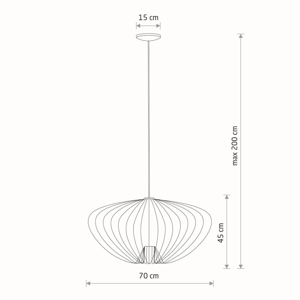 Suspension en rotin Pumpkin L Ø 70cm Lyora 5903139112529