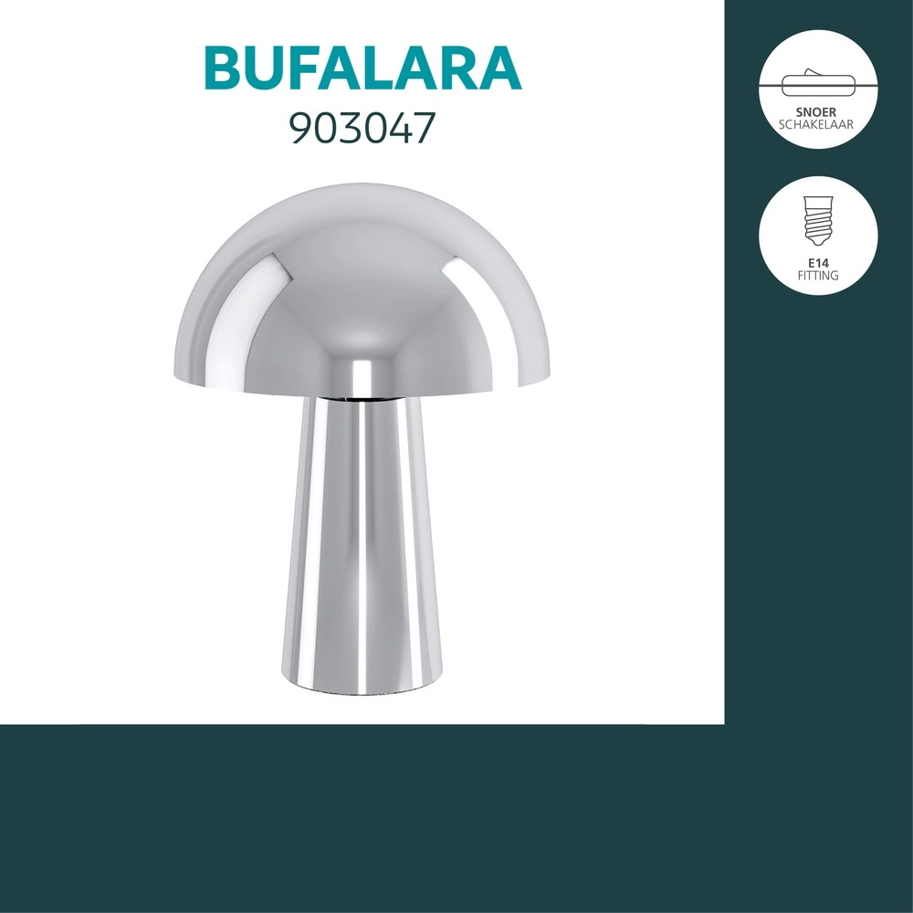 Lampe de table Bufalara Chrome Eglo 9008606405367
