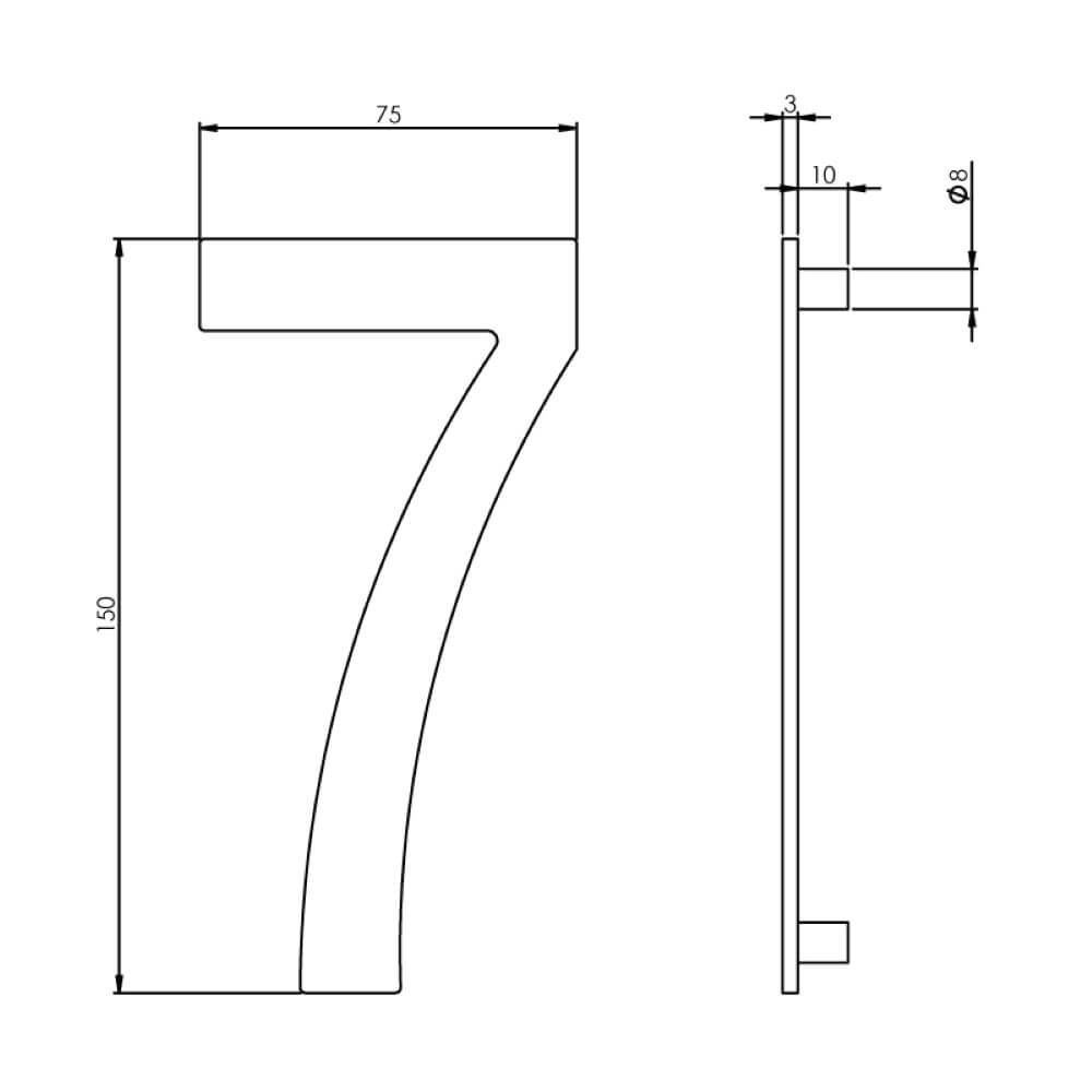 Maison numéro 7 Numbra Acier inoxydable 15cm Intersteel 8714186058350