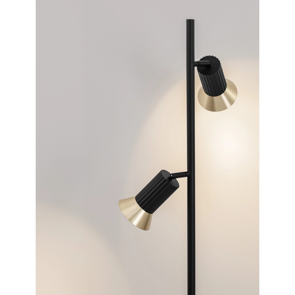 Lampadaire design Luvia noir avec or Lyora 5212017475619